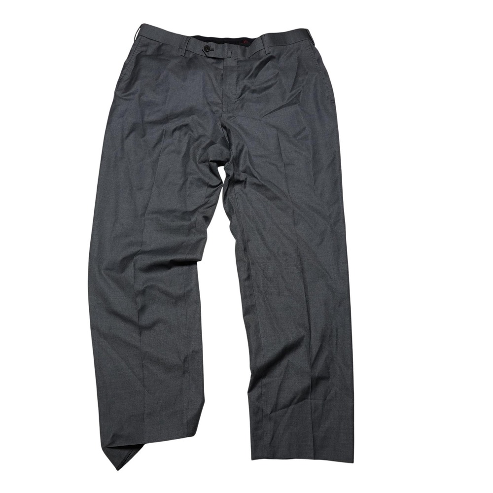 Isaia Aquaspider Wool Dress Pants Mens 38x30 Gray Flat Front Made Italy Formal
